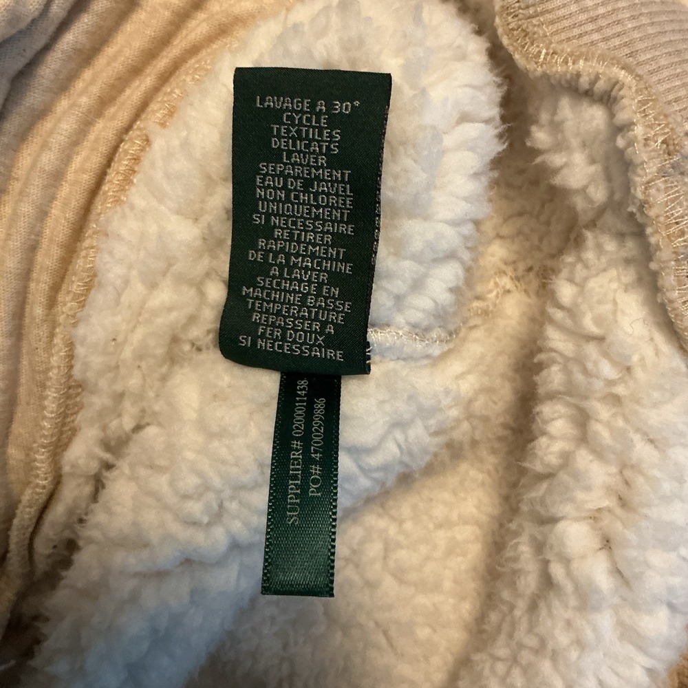 LAUREN RALPH LAUREN‎ Beige Knit Faux Shearling Toggle Jacket XL Gorpcore Minimal - Picture 6 of 6